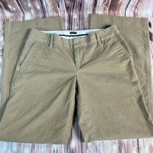 Vintage GAP Y2K Size 6 Tan Boot Cut Flare Low Rise Stretch Corduroy Pants 30x30 - Picture 3 of 15